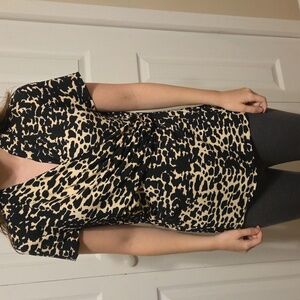 Premise Black and Cream Animal Print Blouse BRAND NEW WITH TAGS